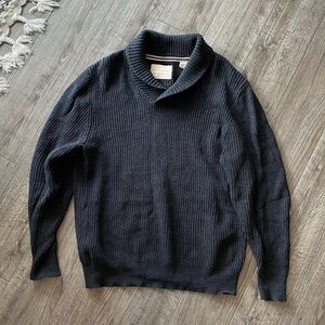Charcoal knitted mens long sleeve sweater